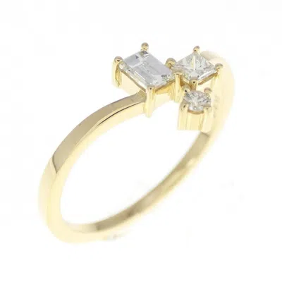 Pre-owned Ahkah Yellow Gold (18k) Band Ring () In Multi