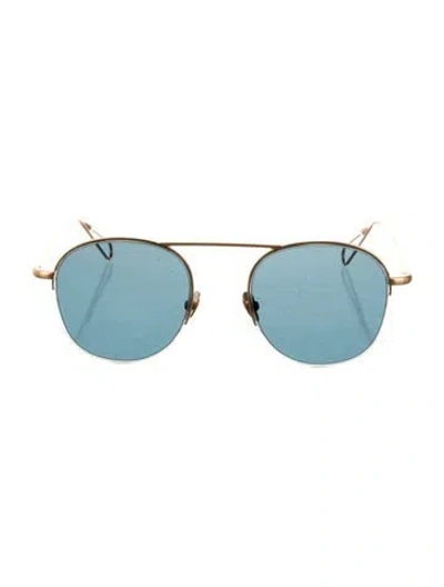 Pre-owned Ahlem Aviator Mirrored Sunglasses In Gold