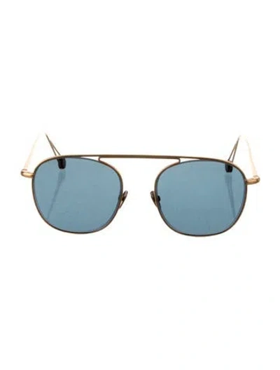 Pre-owned Ahlem Aviator Mirrored Sunglasses In Gold/metallic