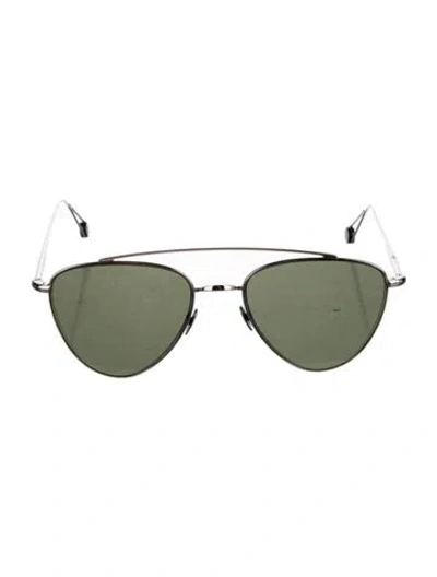 Pre-owned Ahlem Aviator Mirrored Sunglasses In Metallic/silver