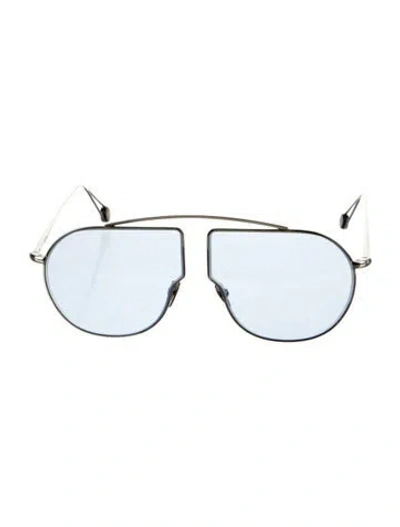 Pre-owned Ahlem Aviator Mirrored Sunglasses In Silver