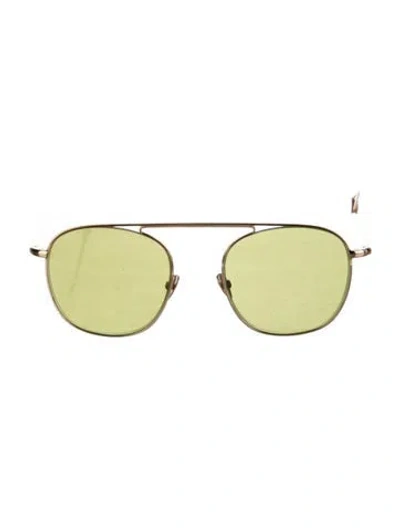 Pre-owned Ahlem Aviator Tinted Sunglasses In Gold