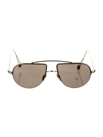 Pre-owned Ahlem Aviator Tinted Sunglasses In Gold