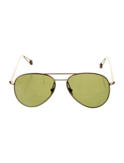 Pre-owned Ahlem Aviator Tinted Sunglasses In Gold