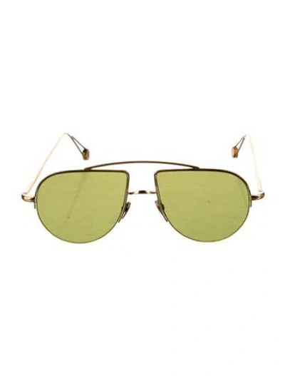 Pre-owned Ahlem Aviator Tinted Sunglasses In Gold