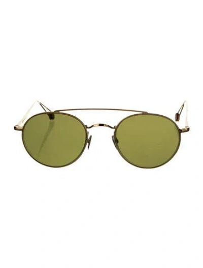 Pre-owned Ahlem Aviator Tinted Sunglasses In Gold