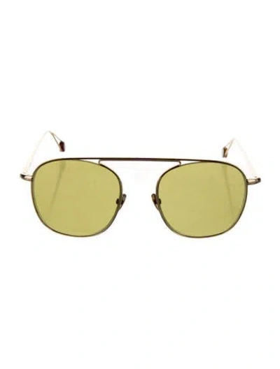 Pre-owned Ahlem Aviator Tinted Sunglasses In Gold