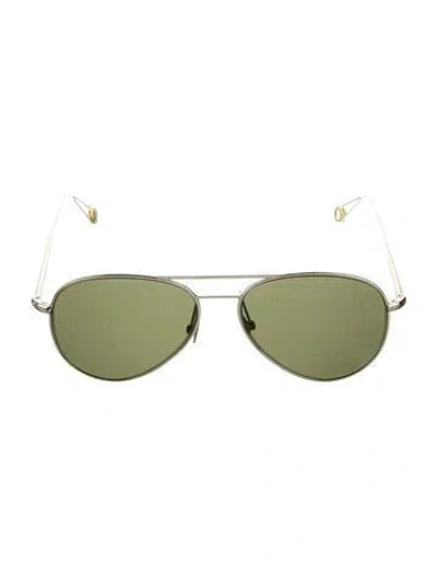 Pre-owned Ahlem Aviator Tinted Sunglasses In Metallic/silver