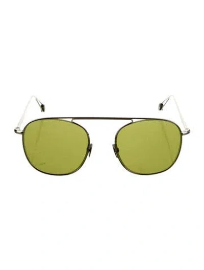 Pre-owned Ahlem Aviator Tinted Sunglasses In Metallic/silver