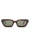 Ahlem Bonaparte Rectangle-frame Sunglasses In 褐色