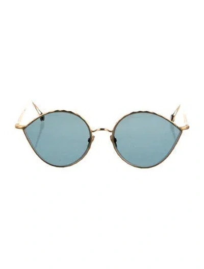 Pre-owned Ahlem Cat-eye Mirrored Sunglasses In Gold