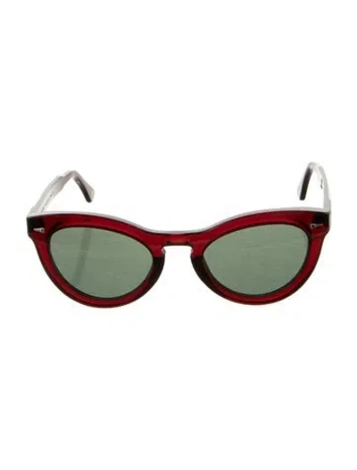 Pre-owned Ahlem Cat-eye Tinted Sunglasses In Burgundy