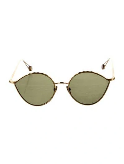 Pre-owned Ahlem Cat-eye Tinted Sunglasses In Gold