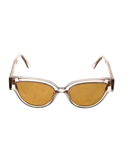 Pre-owned Ahlem Cat-eye Tinted Sunglasses In Gold/pink