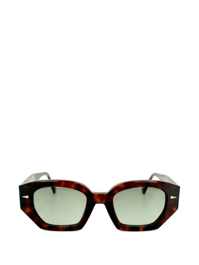 Ahlem Constantine 几何镜框太阳眼镜 In Brown