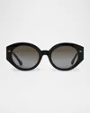 Ahlem Eyewear Art Deco Acetate & Nylon Round Sunglasses In Black