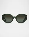 Ahlem Eyewear Art Deco Acetate & Nylon Round Sunglasses In Dark Green