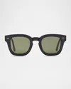 Ahlem Eyewear Dragon Square Acetate & Nylon Sunglasses In Black