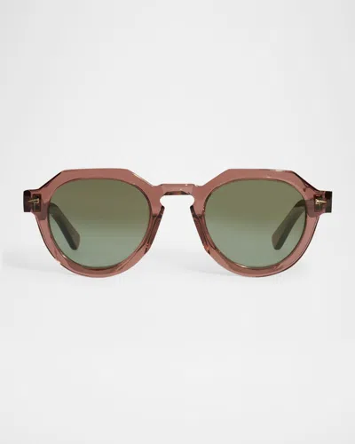 Ahlem Eyewear Grenelle Acetate & Nylon Round Sunglasses In Green