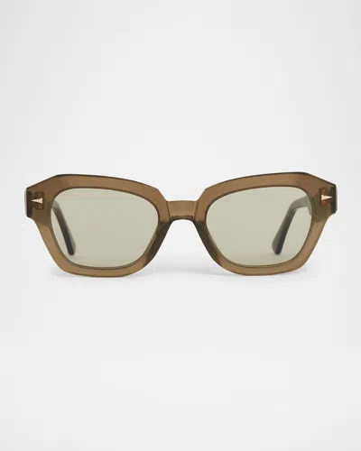 Ahlem Eyewear Les Halles Acetate & Nylon Cat-eye Sunglasses In Milky Green