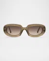 Ahlem Eyewear Lombards Acetate & Nylon Oval Sunglasses In Milky Green