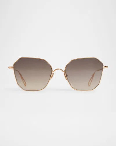 Ahlem Eyewear Marceline Metal & Nylon Square Sunglasses In Neutral