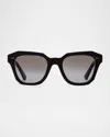 Ahlem Eyewear Pont Des Arts Acetate & Nylon Square Sunglasses In Black