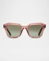 Ahlem Eyewear Pont Des Arts Acetate & Nylon Square Sunglasses In Old Fashioned Rose