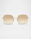 Ahlem Eyewear Varenne Square Metal & Nylon Sunglasses In Champagne