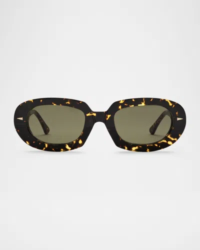Ahlem Lombards Acetate & Nylon Oval Sunglasses