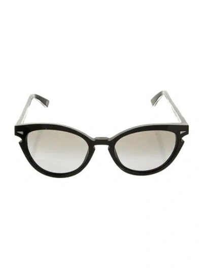 Pre-owned Ahlem Round Gradient Sunglasses In Black