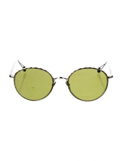 Pre-owned Ahlem Round Gradient Sunglasses In Silver