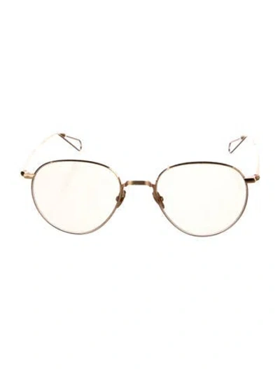 Pre-owned Ahlem Round Mirrored Sunglasses In Gold