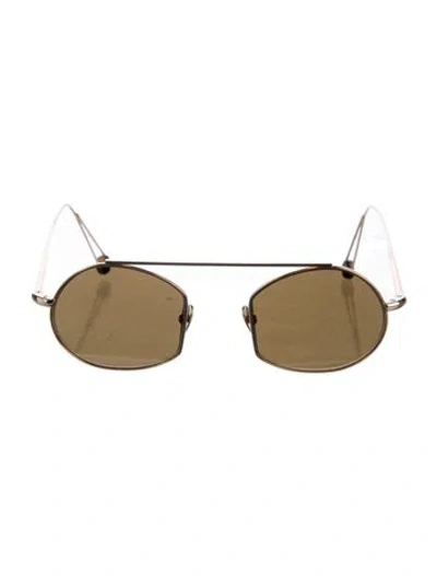 Pre-owned Ahlem Round Mirrored Sunglasses In Metallic