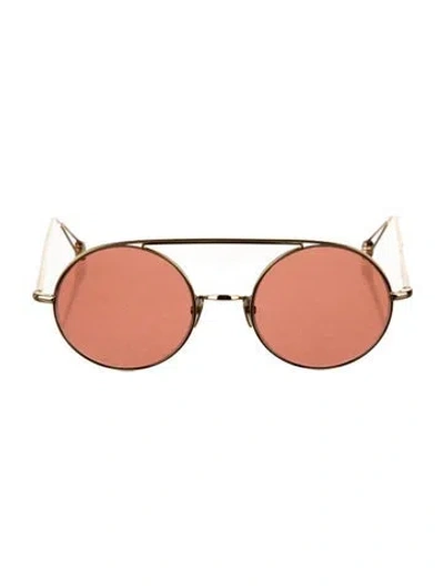 Pre-owned Ahlem Round Mirrored Sunglasses W/ Tags In Gold