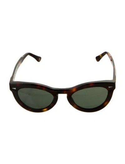 Pre-owned Ahlem Round Tinted Sunglasses In Brown