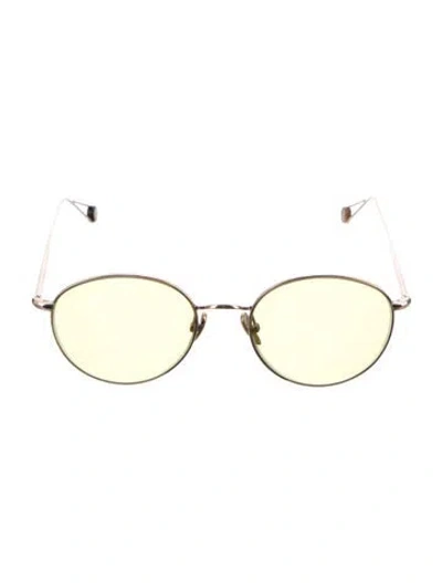Pre-owned Ahlem Round Tinted Sunglasses In Gold