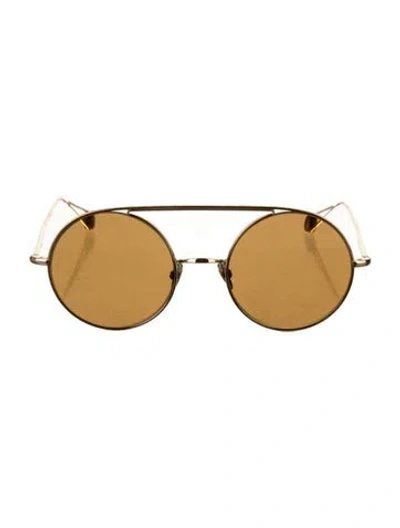Pre-owned Ahlem Round Tinted Sunglasses W/ Tags In Gold
