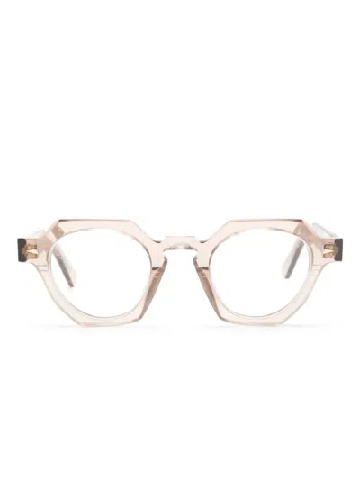 Ahlem Rue De La Paix Hexagonal-frame Transparent Glasses In Neutrals