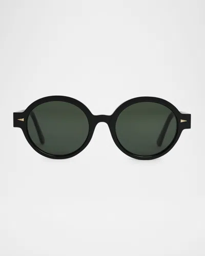 Ahlem Rue Du Soleil Acetate & Nylon Round Sunglasses In Black