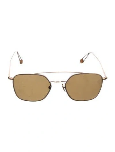 Pre-owned Ahlem Square Mirrored Sunglasses In Gold