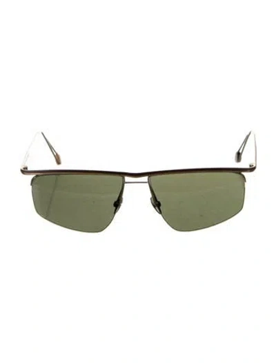 Pre-owned Ahlem Square Tinted Sunglasses In Gold