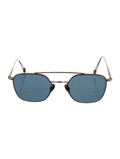 Pre-owned Ahlem Square Tinted Sunglasses In Gold