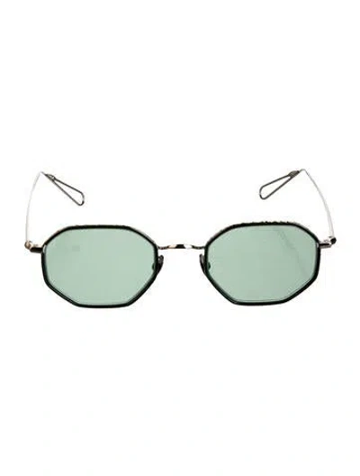 Pre-owned Ahlem Square Tinted Sunglasses In Gold/green