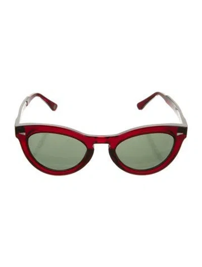 Pre-owned Ahlem Wayfarer Mirrored Sunglasses In Red