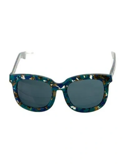 Pre-owned Ahlem Wayfarer Tinted Sunglasses In Blue