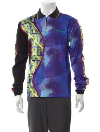 Pre-owned Ahluwalia 2023 Printed Polo Shirt W/ Tags In Purple