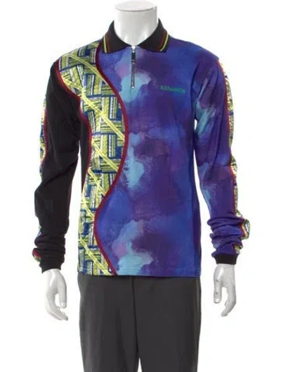 Pre-owned Ahluwalia 2023 Printed Polo Shirt W/ Tags In Purple