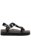 Ahluwalia Bailey Leather Sandals In Black