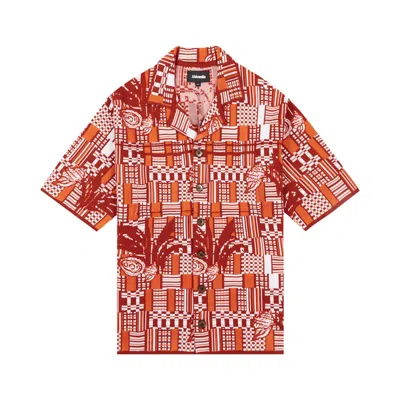 Pre-owned Ahluwalia Benoit Knit Short-sleeve Shirt 'orange' | Men's Size Xl/2xl